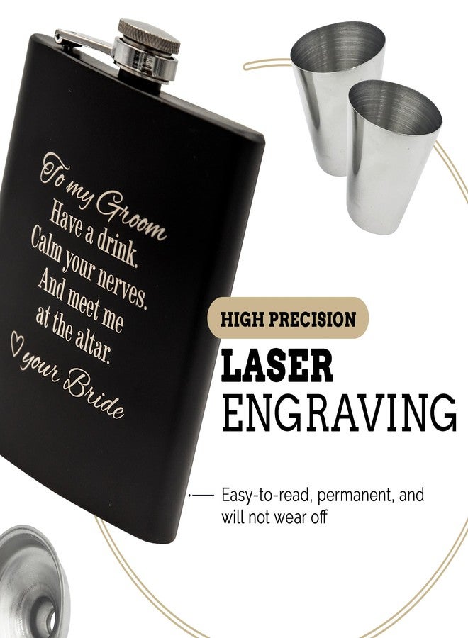Pretty Inappropriate Groom Gifts from Bride on Wedding Day, Gifts for Groom to be, Fiance Gifts for Him, Bride and Groom Flask, Groom Gift, Groom Engagement, Wedding Gift for Husband, Future Husband Gifts, Hip Flask (GB) - Image 3
